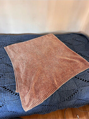 West Elm Luxe Chenille Throw Pink Polyester Throw Blanket